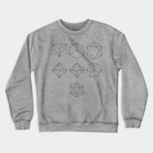 Polyhedral Dice Diagram (Dark) Crewneck Sweatshirt